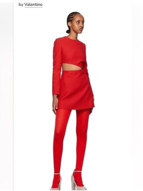 Valentino Silk Blend Ribbed Tights.Brand New. red wine color